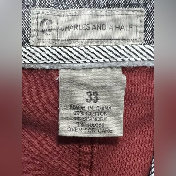 Charles and a Half Mens Shorts 8” Inseam Size 33 Burgundy Excellent Shape! - Picture 15 of 17